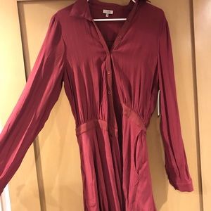 Long sleeve button-up dress from Tobi!